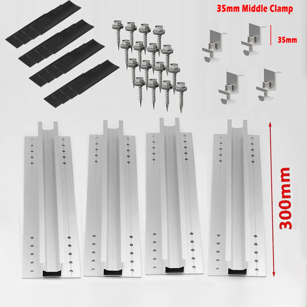 Solar Panel Module Aluminum Bracket Rail Trapezoidal Sheet 30cm Mounting Rail Aluminum Solar Panel Middle Clamp End Clamp
Solar Panel Module Aluminum Bracket Rail Trapezoidal Sheet 30cm Mounting Rail Aluminum Solar Panel Middle Clamp End Clamp