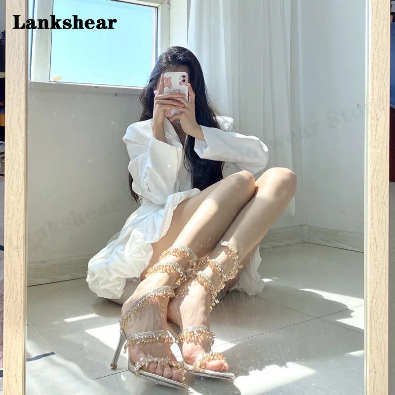 Luxury Crystal Coiled Ankle Strap Sexy High Heels Shoes Summer Gladiator Strappy Wedding Shoes Bride Party Shoes for Women 
Luxury Crystal Coiled Ankle Strap Sexy High Heels Shoes Summer Gladiator Strappy Wedding Shoes Bride Party Shoes for Women