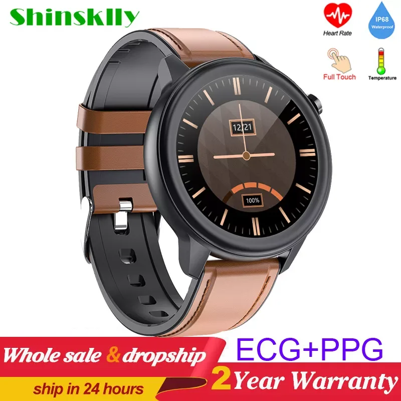 ECG PPG Sport Smart Watch Ip68 Men Women Full Touch Smartwatch Body Thermometer Heart Rate Monitor Music Control Round Watches
ECG PPG Sport Smart Watch Ip68 Men Women Full Touch Smartwatch Body Thermometer Heart Rate Monitor Music Control Round Watches