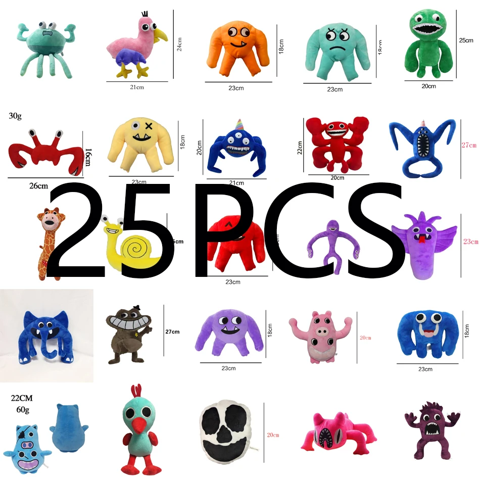 25pcs Garten of BanBan Plush Toy Rainbow Friends Cartoon Game Character Doll Kawaii Monster Soft Stuffed Animal Toys for Kids
25pcs Garten of BanBan Plush Toy Rainbow Friends Cartoon Game Character Doll Kawaii Monster Soft Stuffed Animal Toys for Kids