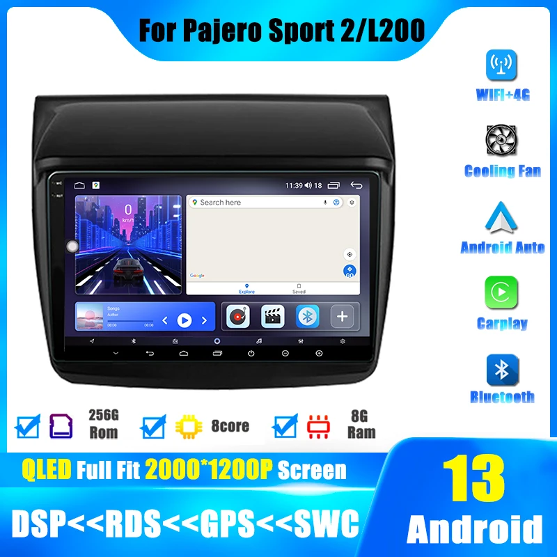 Android 13 Auto Radio Multimedia For Mitsubishi Pajero Sport 2 L200 Triton 2008 - 2016 Carplay Video Player Head Unit Navigation 
Android 13 Auto Radio Multimedia For Mitsubishi Pajero Sport 2 L200 Triton 2008 - 2016 Carplay Video Player Head Unit Navigation