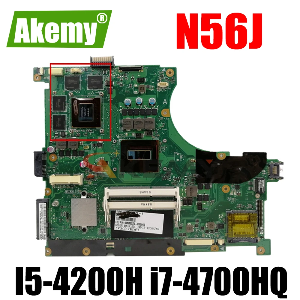 Akemy N56JR материнская плата для ноутбука ASUS оригинальная I7-4700HQ GTX760M - купить по