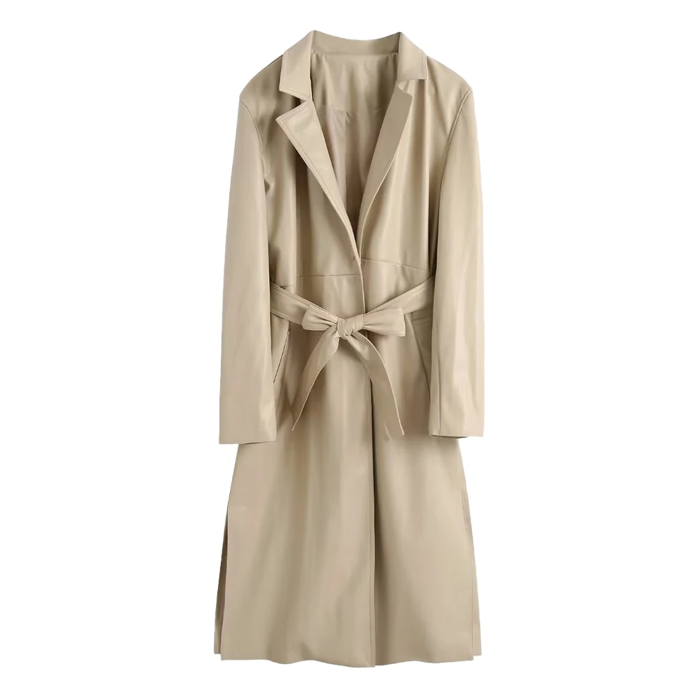 WOMEN TRAF 2022 New Matching Belt Imitation Leather Windbreaker Temperament Long Sleeve Retro Chic Female Elegant Jacket 4369240
WOMEN TRAF 2022 New Matching Belt Imitation Leather Windbreaker Temperament Long Sleeve Retro Chic Female Elegant Jacket 4369240