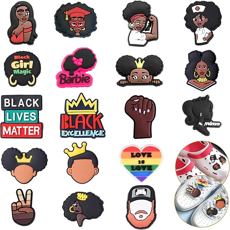 Black Girl Women Magic Croc Hole Shoe Charms Makeup Shoes Decoration Wristband Bracelet for Kids Accessories Wholesale Bulk 1 PC
Black Girl Women Magic Croc Hole Shoe Charms Makeup Shoes Decoration Wristband Bracelet for Kids Accessories Wholesale Bulk 1 PC