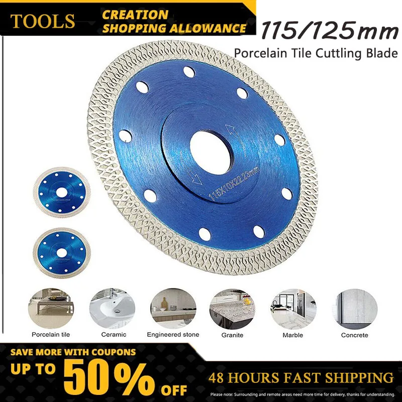 105/115/125mm Diamond Saw Blade Disc Porcelain Tile Ceramic Granite Marble Cutting Blades For Angle Grinder Cutting Discs
105/115/125mm Diamond Saw Blade Disc Porcelain Tile Ceramic Granite Marble Cutting Blades For Angle Grinder Cutting Discs