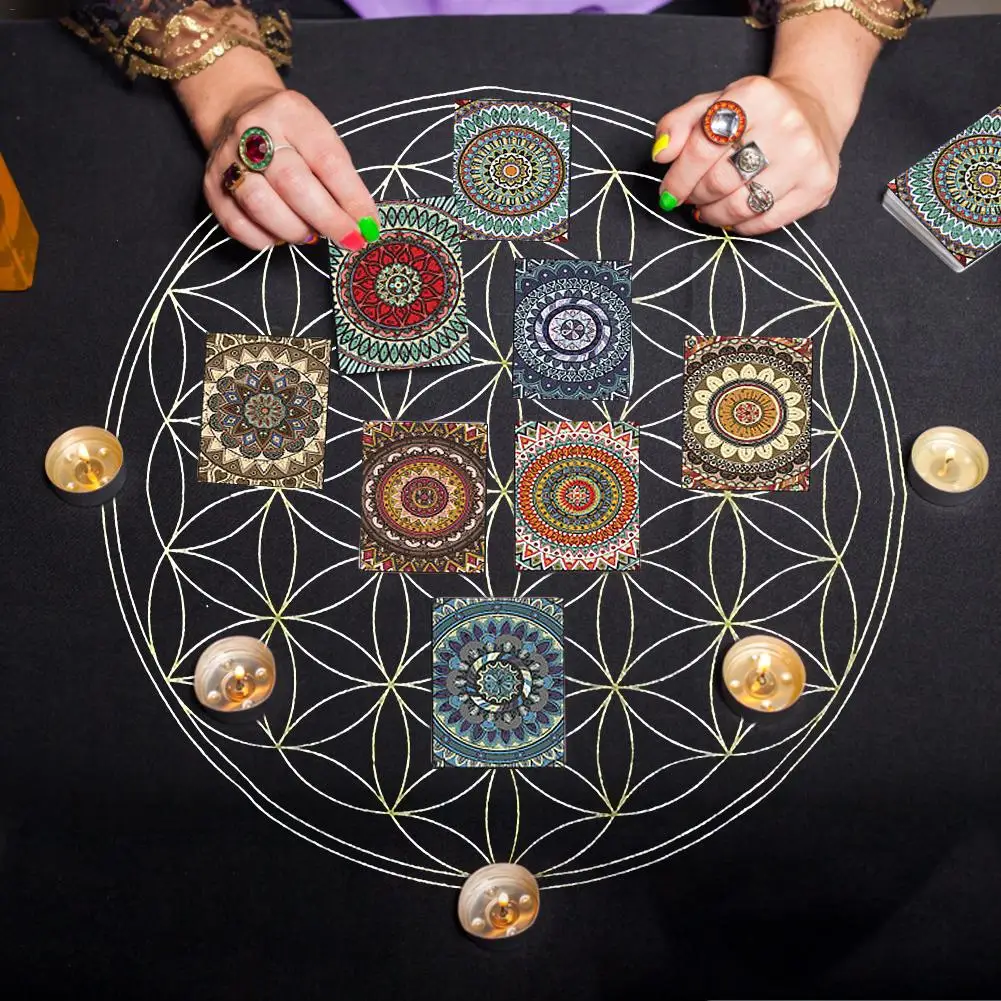 The Flower Of Life Crystal Lattice Tarot Card Tablecloth Velvet Divination Altar Board Game Fortune Astrology Oracle Cards Cloth
The Flower Of Life Crystal Lattice Tarot Card Tablecloth Velvet Divination Altar Board Game Fortune Astrology Oracle Cards Cloth