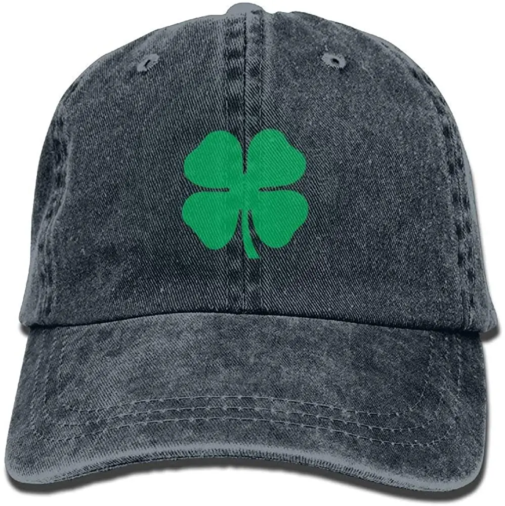 Lucky 4-Leaf Clover Unisex Denim Baseball Cap Adjustable Snapback Hats | Caps