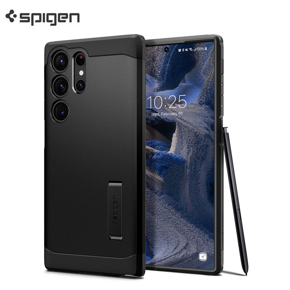 

Original Spigen Tough Armor Phone Case For Samsung Galaxy S23 Ultra S23+ S23 Plus Vertical Stand Cases Shockproof Rugged coque