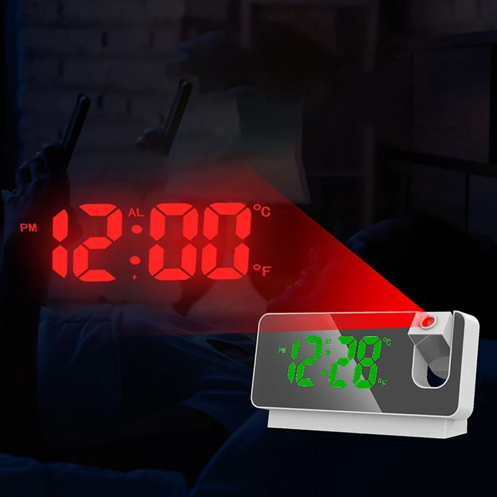 180° LED Digital Projection Alarm Clock Table Electronic Alarm Clock With Projection Time Projector Bedroom Bedside Clock
180° LED Digital Projection Alarm Clock Table Electronic Alarm Clock With Projection Time Projector Bedroom Bedside Clock