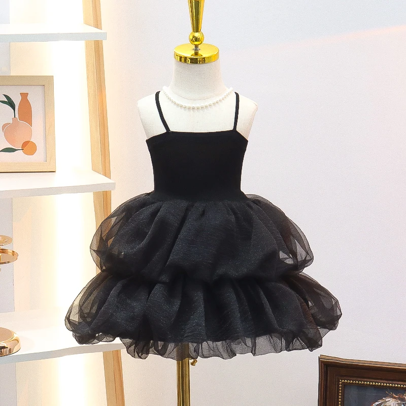 

2-8Y Girl Dresses Baby Lace Cake Tutu Layered Backless Tulle Dress Sleeveless Kids Wedding Flower Princess Party Pageant Dress