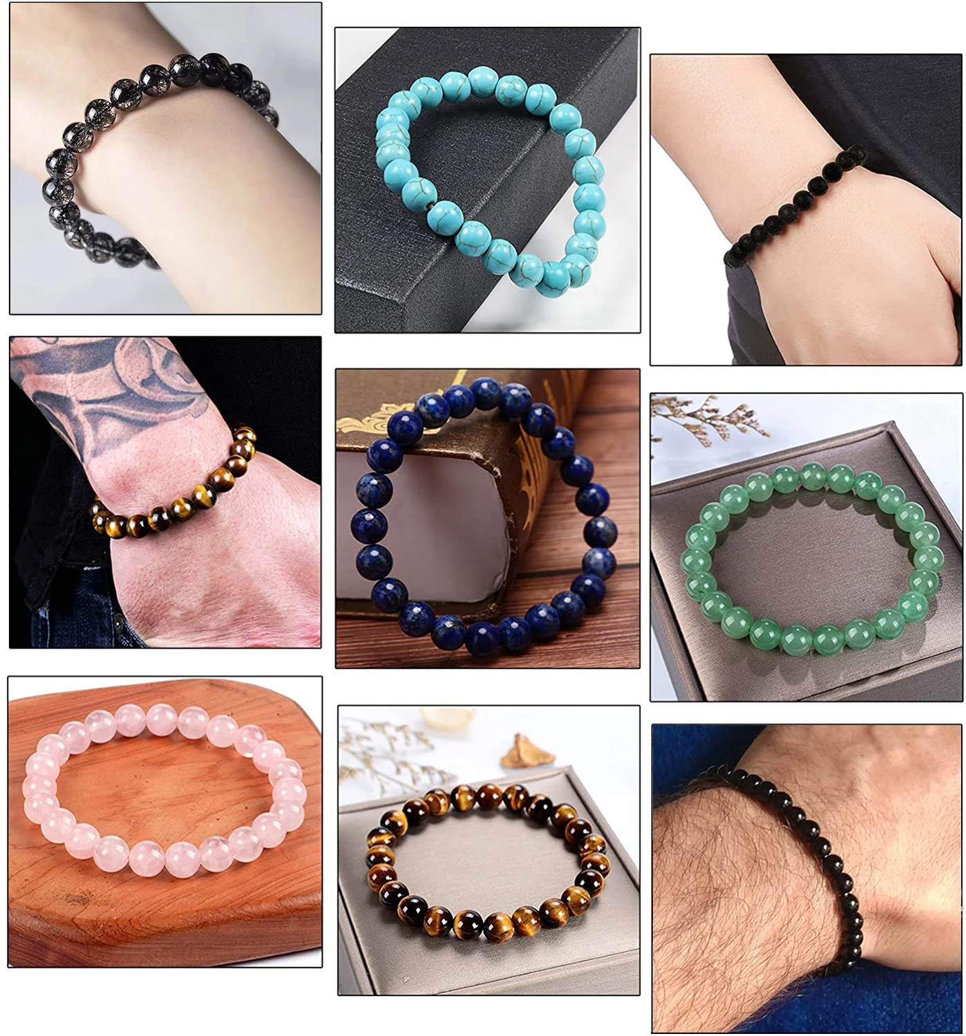 Natural Beaded Bracelets 8mm Set Healing Meditation Pulsera Couple Jewelry Natural Mineral Crystal Elastic Rope Yoga Bracelet
Natural Beaded Bracelets 8mm Set Healing Meditation Pulsera Couple Jewelry Natural Mineral Crystal Elastic Rope Yoga Bracelet