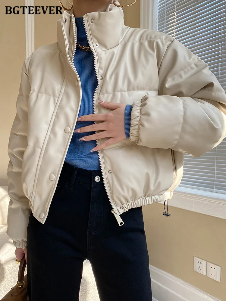 BGTEEVER Fashion Stand Collar Ladies PU Overcoats Winter Full Sleeve Warm Loose Zippers Single-breasted Women Parkas
BGTEEVER Fashion Stand Collar Ladies PU Overcoats Winter Full Sleeve Warm Loose Zippers Single-breasted Women Parkas