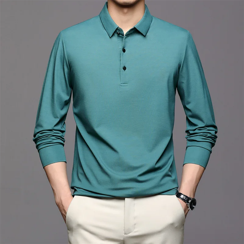 Spring Autumn New Men's Long-sleeved Lapel T-shirt Loose Large Size Solid Color Bottoming Shirt Business Casual Men Clothing
Spring Autumn New Men's Long-sleeved Lapel T-shirt Loose Large Size Solid Color Bottoming Shirt Business Casual Men Clothing