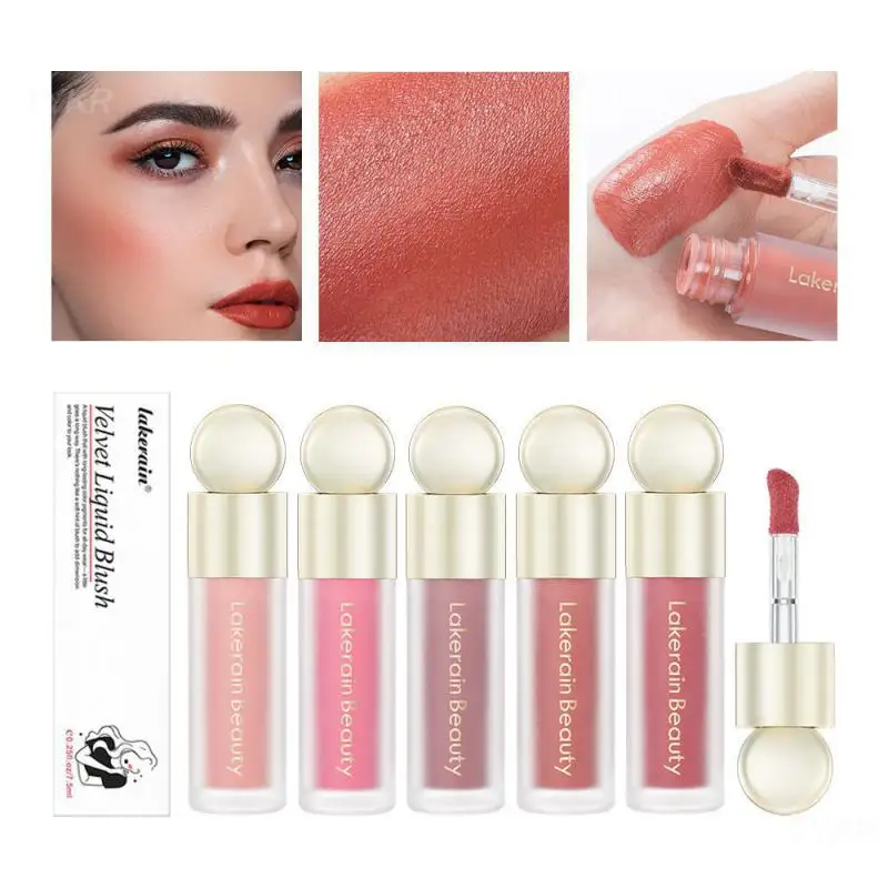 

Velvet Liquid Blush Lasting Waterproof Liquid Blush Makeup For Women Natural Brighten Face Blusher Reoug Cheek Lip Cosmetics