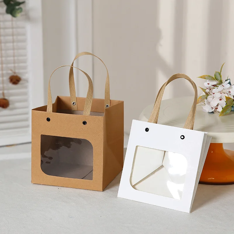 12pcs Brown White Cake Square Bottom Gift Box Rivet Handle Thick Window Show Boxy Gift Bag Rivet Kraft Paper Folding Package Box
12pcs Brown White Cake Square Bottom Gift Box Rivet Handle Thick Window Show Boxy Gift Bag Rivet Kraft Paper Folding Package Box
