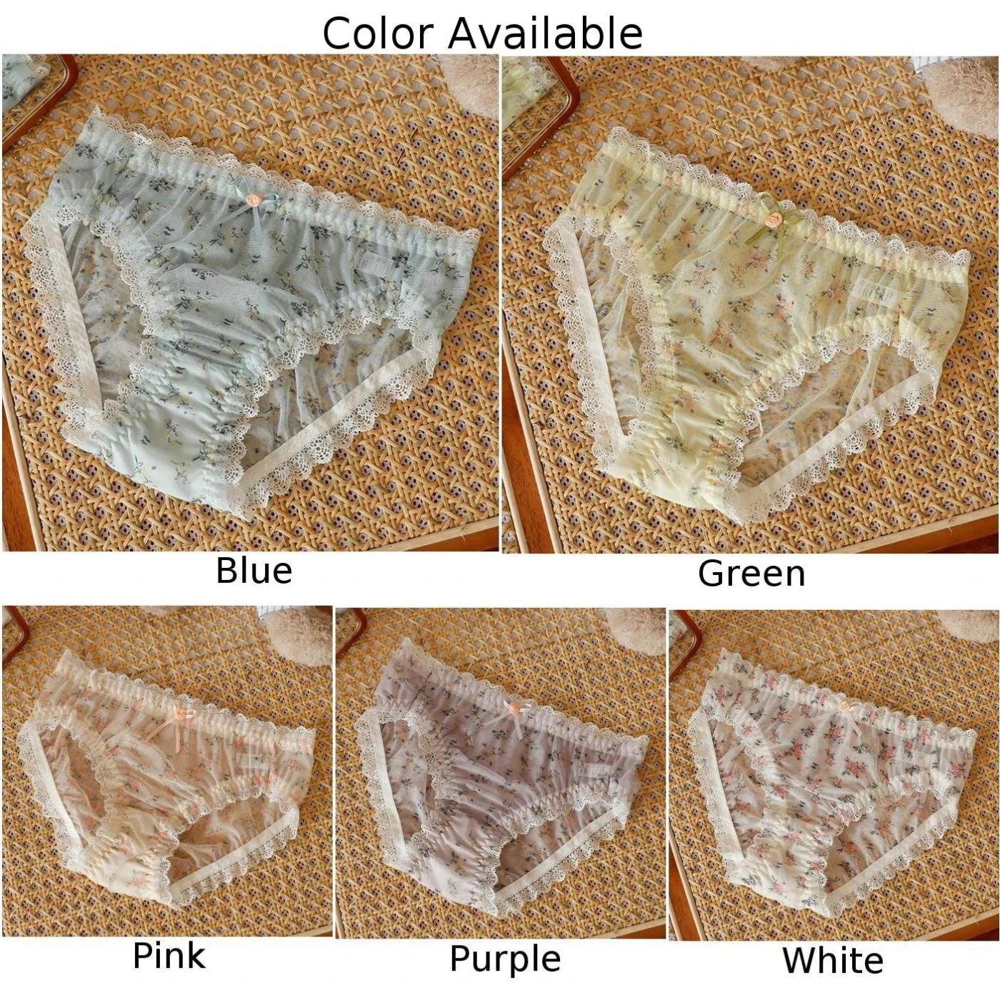 Women's Fresh Sweet Kawaii Briefs Elastic Flower Lace Panties Lingerie Sexy Female Comfortable Perspective Breathable Underpants
Women's Fresh Sweet Kawaii Briefs Elastic Flower Lace Panties Lingerie Sexy Female Comfortable Perspective Breathable Underpants