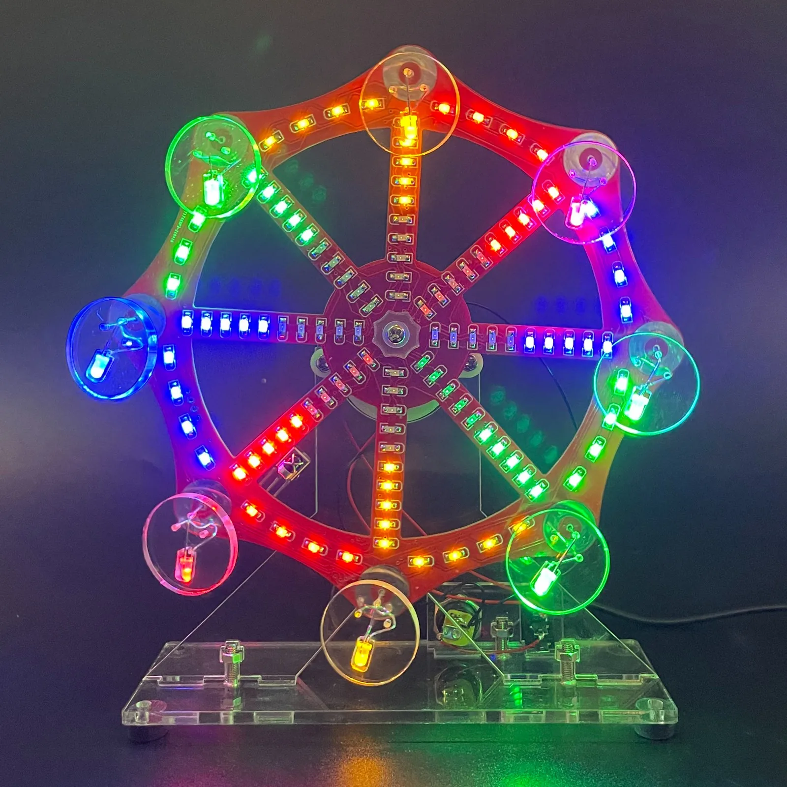 DIY Kits LED Electronic Rotating Ferris Wheel DC 5V 10 Kinds LED Flashing Mode Infrared Control Welding Suite Speed Adjustable
DIY Kits LED Electronic Rotating Ferris Wheel DC 5V 10 Kinds LED Flashing Mode Infrared Control Welding Suite Speed Adjustable