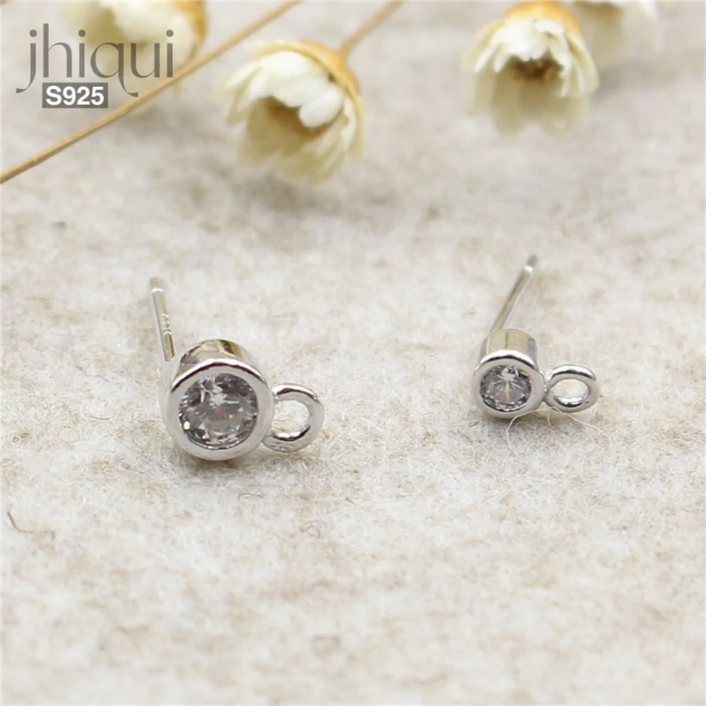 Real 925 Sterling Silver Zircon Accessories Diy Stud Earrings Making Fine Jewelry Findings & Components
Real 925 Sterling Silver Zircon Accessories Diy Stud Earrings Making Fine Jewelry Findings & Components
