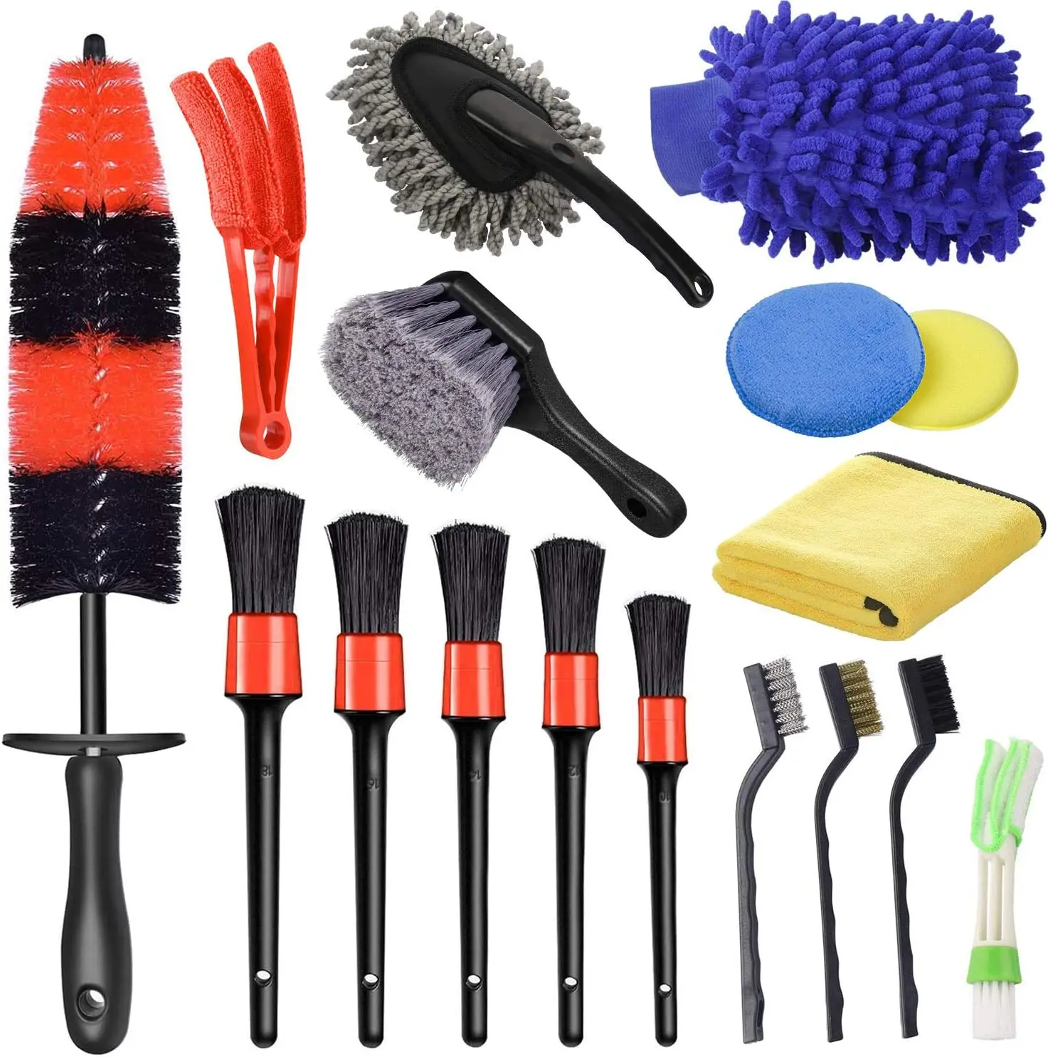 17 Pcs Car Wheel Brush Set, Car Detailing Kit,13.5inch Long Soft Wheel Brush, 5 Car Detail Brush for Automotive Cleani
17 Pcs Car Wheel Brush Set, Car Detailing Kit,13.5inch Long Soft Wheel Brush, 5 Car Detail Brush for Automotive Cleani