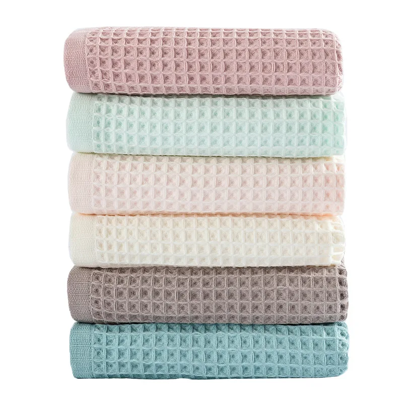 

100% Pure Cotton Health Bath Towel Hollow Yarn Qucik Dry Waffle High Quality Adult Towels For Face Hair Body Shower Room