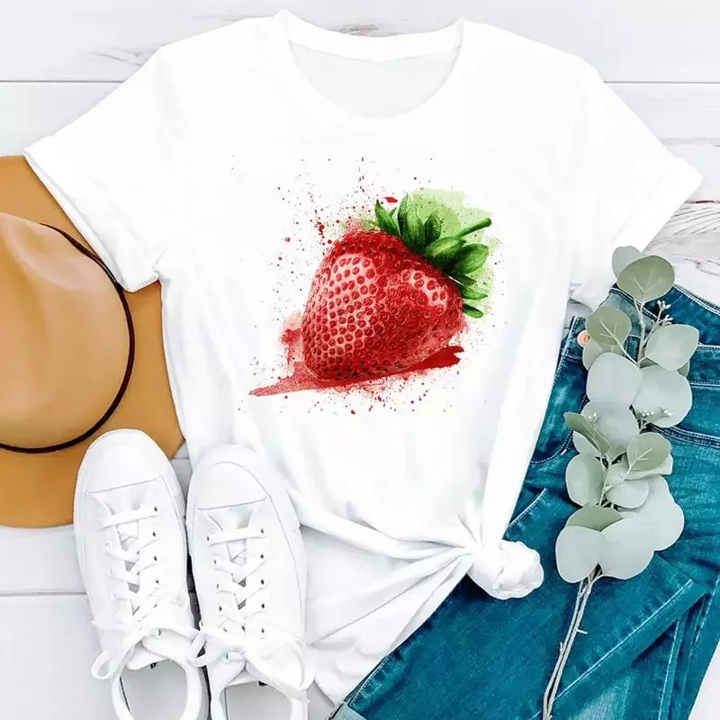 2022 Beach Holiday Summer Short Sleeve Women Cartoon Strawberry Cute Fashion Clothes Print Tshirt Female Tee Top Graphic T-shir
2022 Beach Holiday Summer Short Sleeve Women Cartoon Strawberry Cute Fashion Clothes Print Tshirt Female Tee Top Graphic T-shir