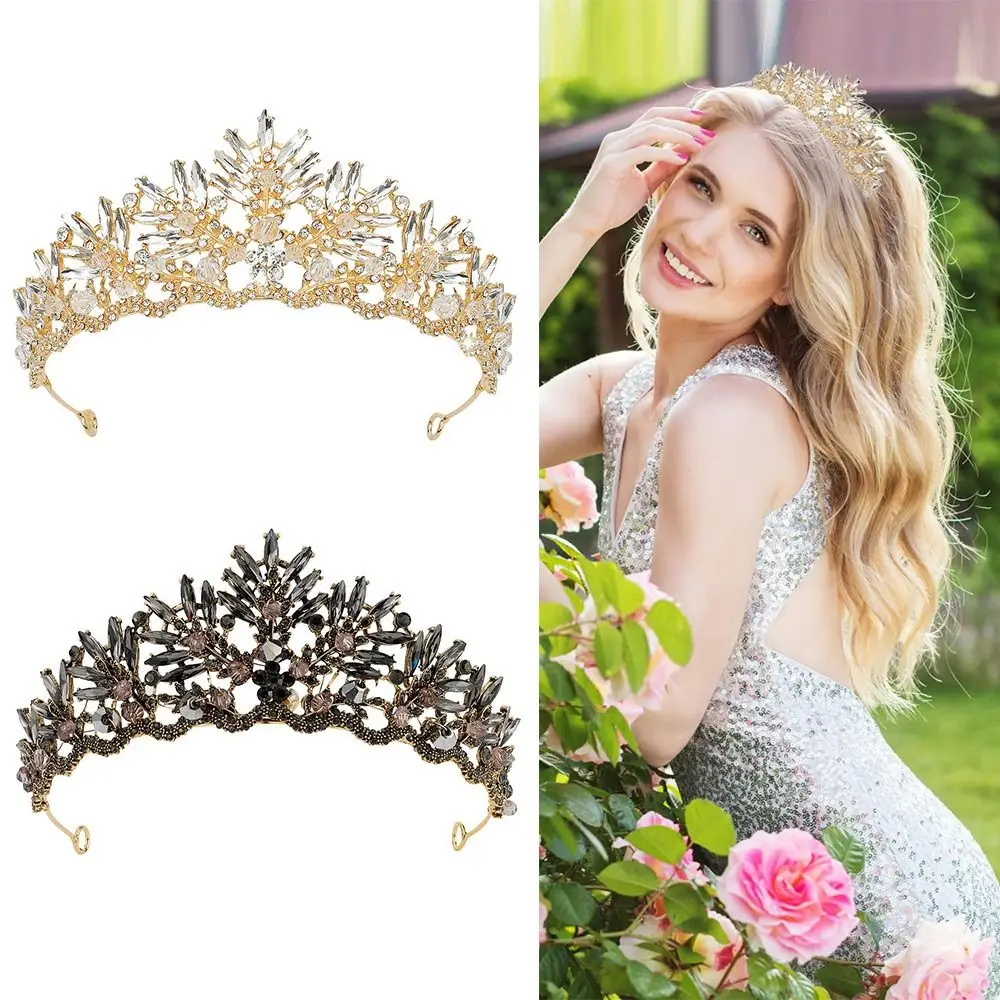 

Women Girls Crystal Crowns, Crystal Tiaras Princess Headbands Bridal Headpiece, Rhinestone Headdress Halloween Costume