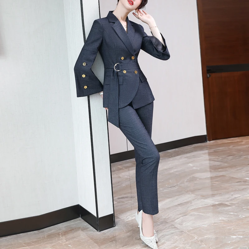 New Autumn Winter Women's Belt Double Breasted Blazer+Pencil Pants Suit Oversized Casual Two Piece Set 2 Piece Sets Outfits
New Autumn Winter Women's Belt Double Breasted Blazer+Pencil Pants Suit Oversized Casual Two Piece Set 2 Piece Sets Outfits