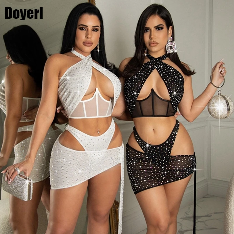 Rhinestone Sexy Co Ord Summer Sets Womens Outfits Club Sheer Mesh Beach 3 Piece Bikini Set Skirt Crop Top Set Festival Clothing
Rhinestone Sexy Co Ord Summer Sets Womens Outfits Club Sheer Mesh Beach 3 Piece Bikini Set Skirt Crop Top Set Festival Clothing