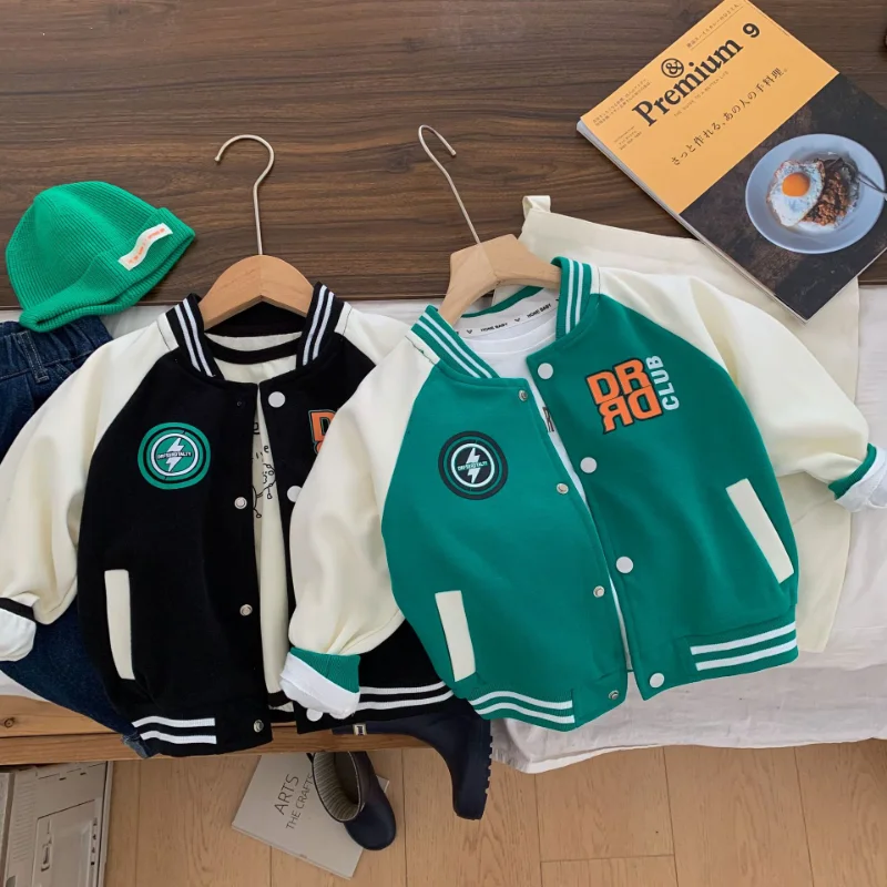 2023 Autumn Boys and Girls Letters Printing Baseball Jackets Kids Contrast Color Coats Children Outwear
2023 Autumn Boys and Girls Letters Printing Baseball Jackets Kids Contrast Color Coats Children Outwear