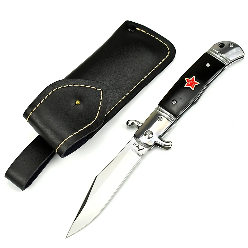 Wholesale Chinese retro precious gift Five star pocket knife camping folding knife defensive tactical knives with Leather sheath
Wholesale Chinese retro precious gift Five star pocket knife camping folding knife defensive tactical knives with Leather sheath