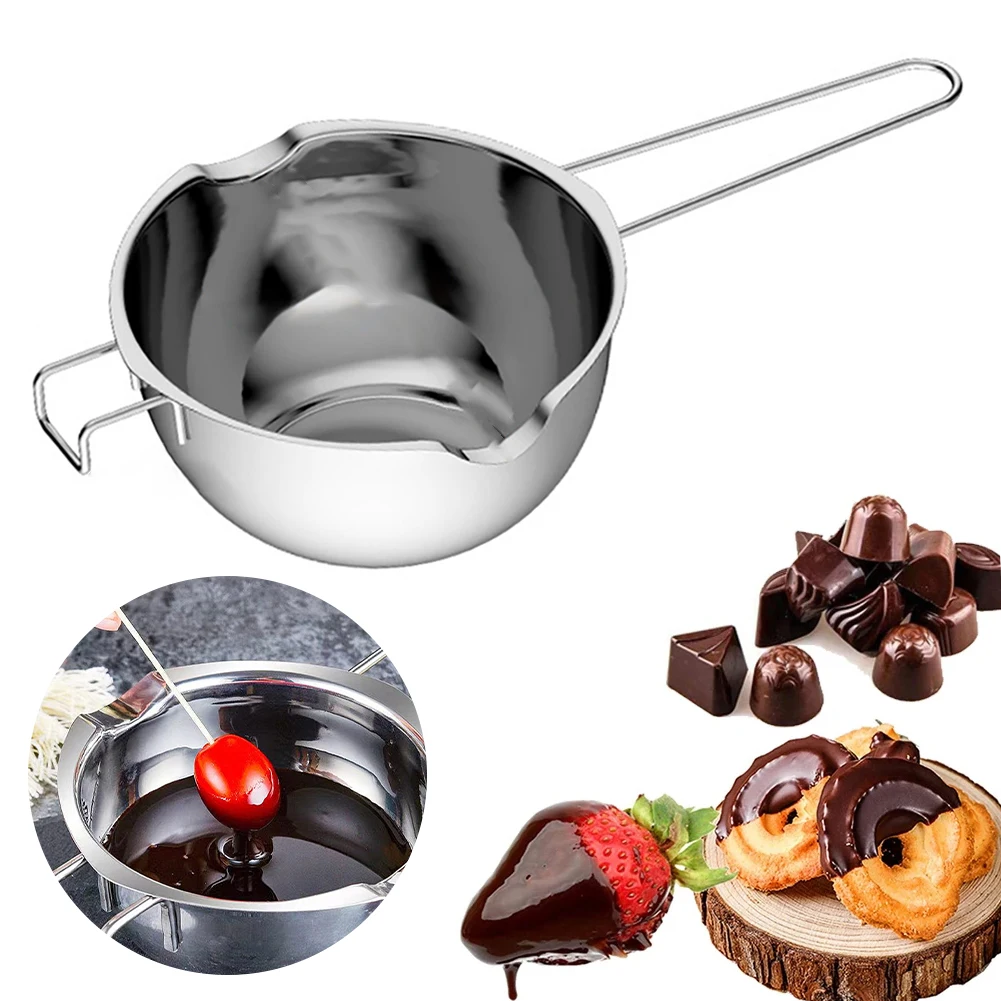 400ml Chocolate Melting Pot Double Boiler Pot 304 Stainless Steel for Melting Butter Cheese Candy Kitchen Cooking Accessories
400ml Chocolate Melting Pot Double Boiler Pot 304 Stainless Steel for Melting Butter Cheese Candy Kitchen Cooking Accessories