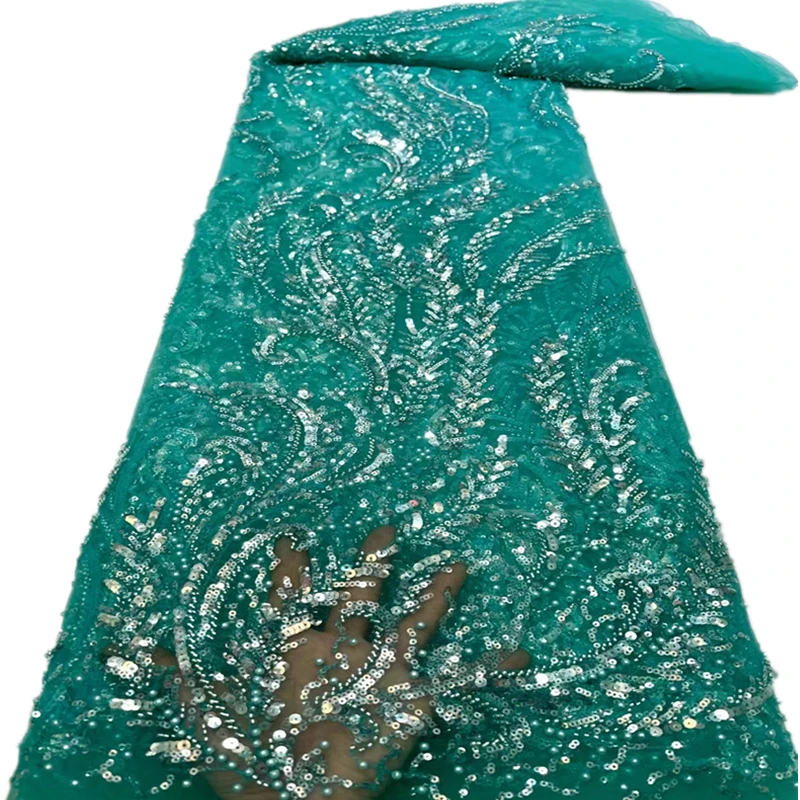 Latest Green African Sequins Lace Fabric French Mesh Laces High Quality 2022 Nigerian Lace Fabric For Party Sewing xc15-24
Latest Green African Sequins Lace Fabric French Mesh Laces High Quality 2022 Nigerian Lace Fabric For Party Sewing xc15-24