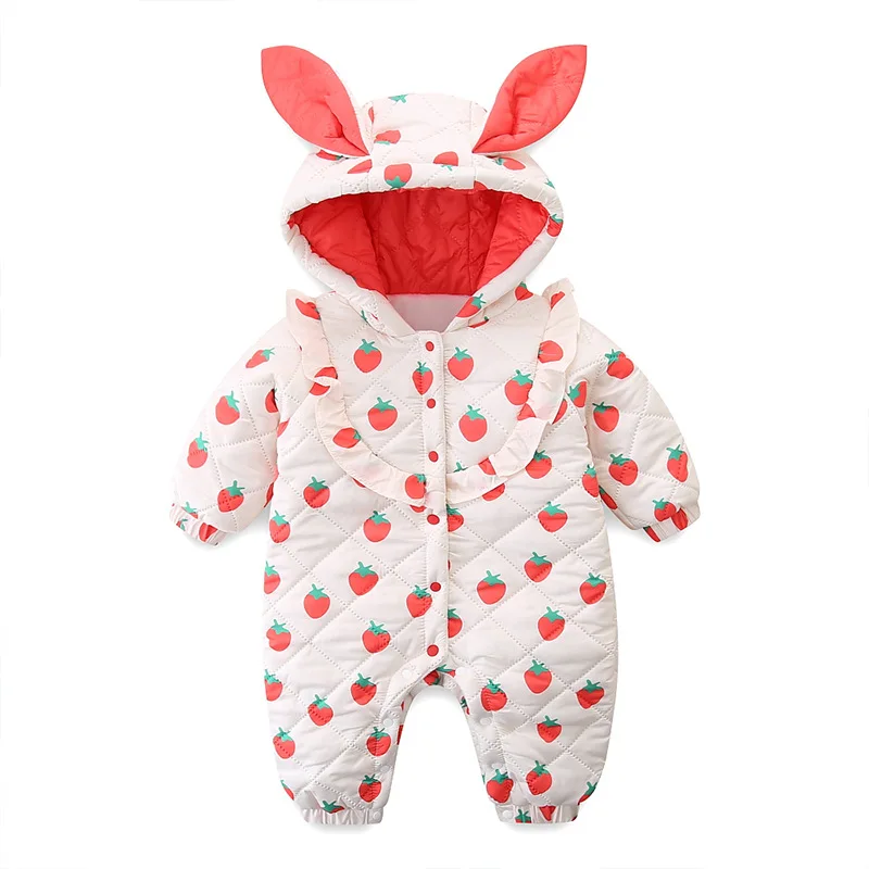 Baby clothes Autumn Winter cotton padded strawberry pattern hooded baby winter outerwear rompers
Baby clothes Autumn Winter cotton padded strawberry pattern hooded baby winter outerwear rompers
