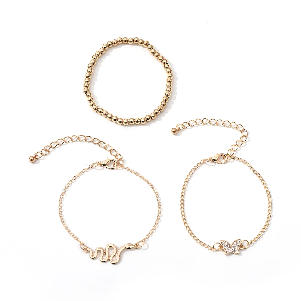 3pcs/set Trendy Gold Bracelet Set for Women Rhinestone Butterfly Snake Shape Metal Pendant Multilayer Bracelet Festive 2022 New 
3pcs/set Trendy Gold Bracelet Set for Women Rhinestone Butterfly Snake Shape Metal Pendant Multilayer Bracelet Festive 2022 New
