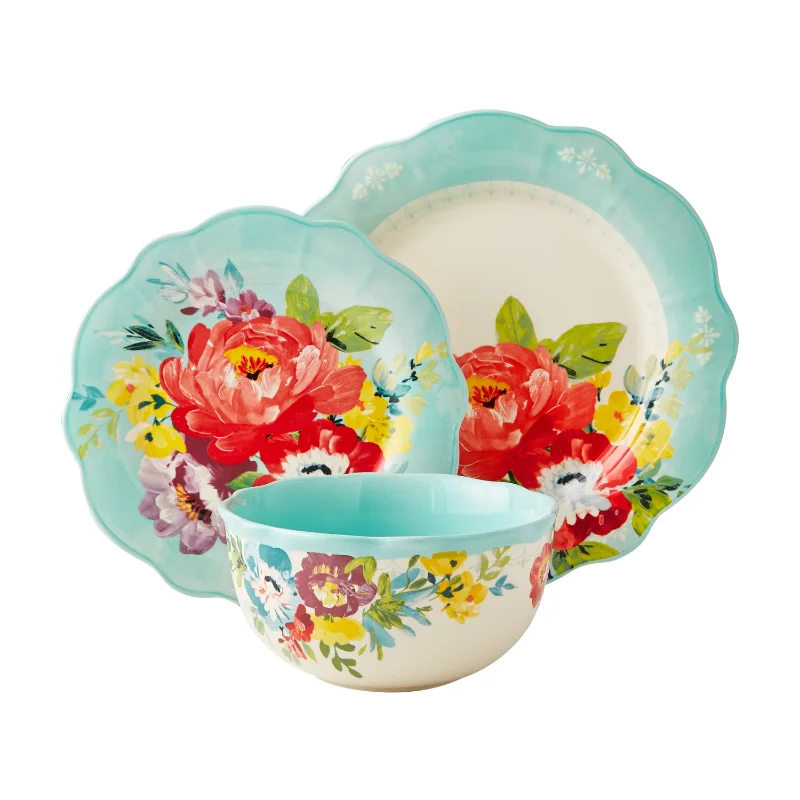 12 Piece Durable Ceramic Dinnerware Kitchen Dishes Tableware Set Dinner Salad Plates Bowls Country Charm Floral Designs
12 Piece Durable Ceramic Dinnerware Kitchen Dishes Tableware Set Dinner Salad Plates Bowls Country Charm Floral Designs