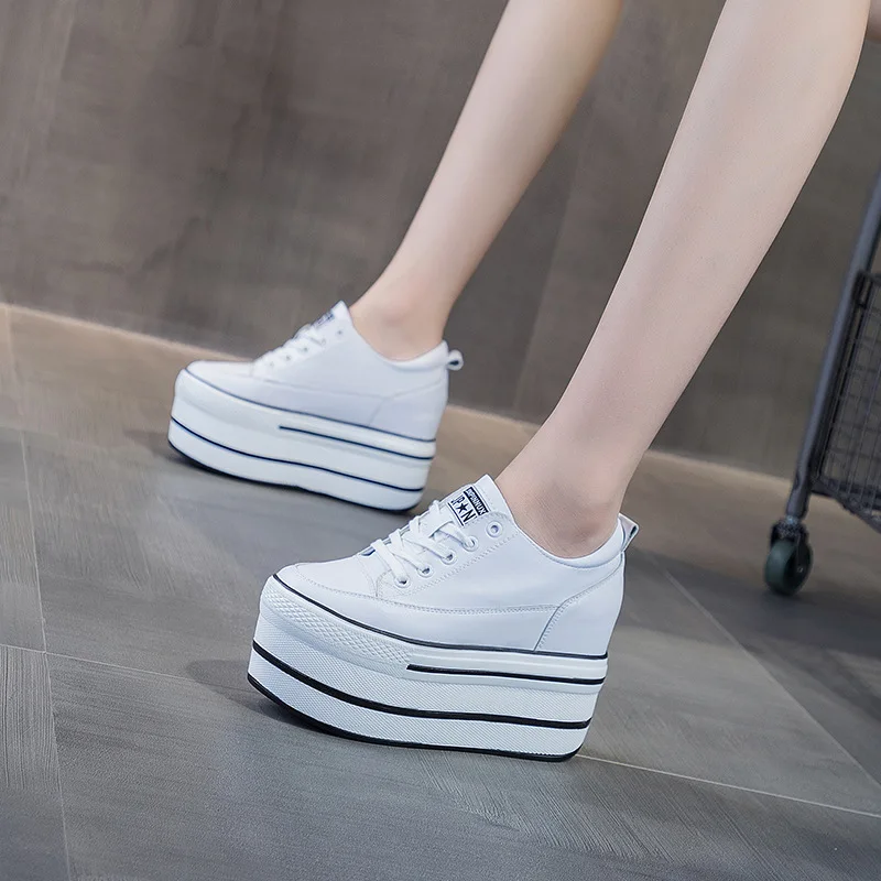 Women Shoes Super High Thick Heel Platform Flats Casual Genuine Leather Soft Quality shoes Sneakers White
Women Shoes Super High Thick Heel Platform Flats Casual Genuine Leather Soft Quality shoes Sneakers White