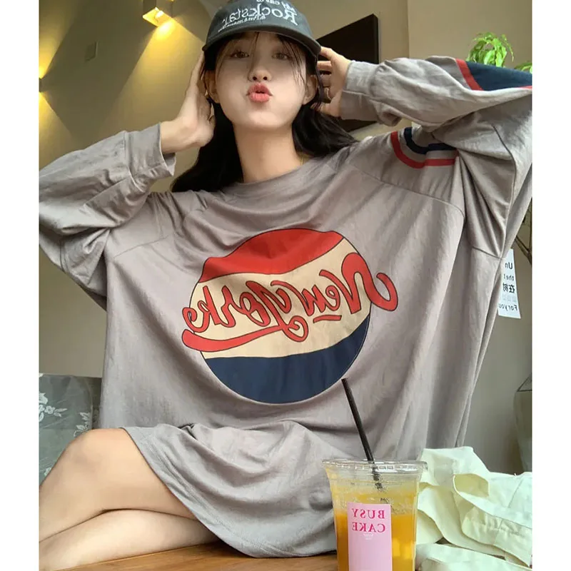 GIDYQ Vintage Oversized Long Sleeve T Shirts Women Harajuku Loose Mid Length Thin Tees Hong Kong Style Lazy Letter Printed Top
GIDYQ Vintage Oversized Long Sleeve T Shirts Women Harajuku Loose Mid Length Thin Tees Hong Kong Style Lazy Letter Printed Top