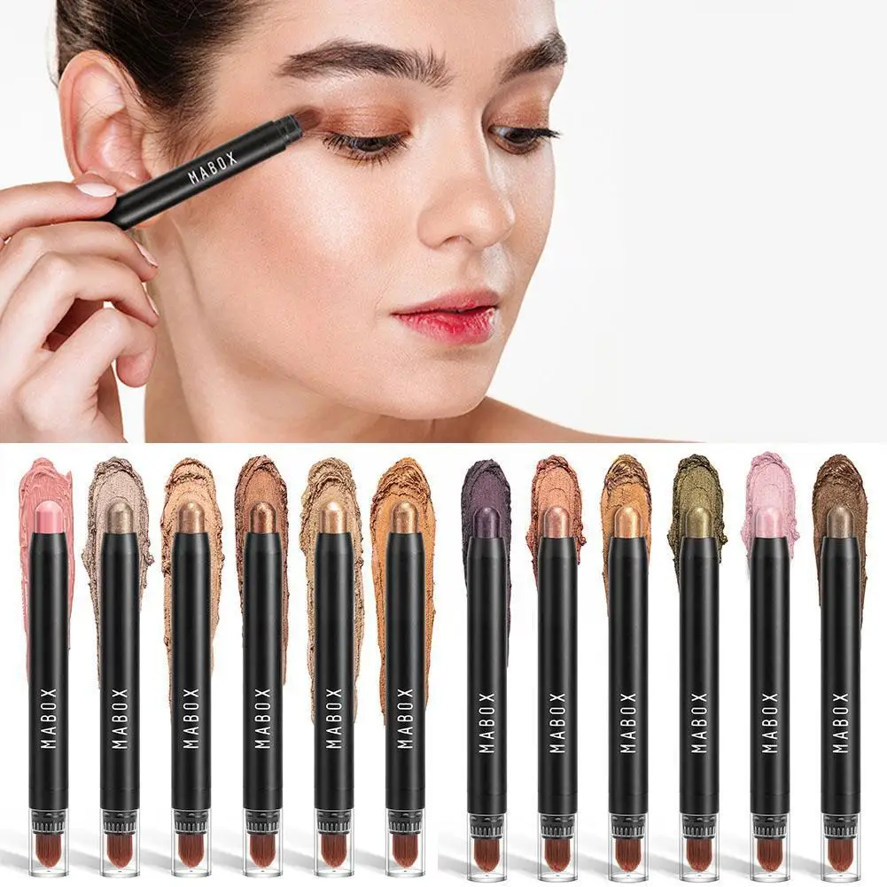 

Eye Shadow Stick Eye Makeup Color Pearlescent Pen Highlight Shining Brush Head Pen Eye Rotating 1/3PCS Lying Silkworm Shado K8F3