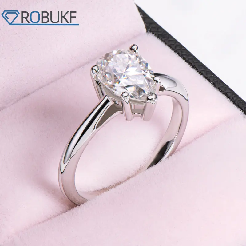 ROBUKF 7x10mm 2ct Water Drop Moissanite Engagement Rings 925 Sterling Silver D Color Sparkling Diamond Ring Jewelry For Women
ROBUKF 7x10mm 2ct Water Drop Moissanite Engagement Rings 925 Sterling Silver D Color Sparkling Diamond Ring Jewelry For Women