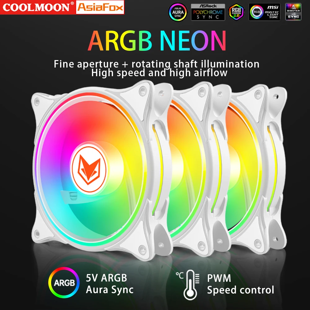 COOLMOON 120mm ARGB Cooling Fan PC Gamer Adjust Speed 24 LED Cooler Fans Heatsink Computer Case DIY RGB Fan Ventilador Aura Sync
COOLMOON 120mm ARGB Cooling Fan PC Gamer Adjust Speed 24 LED Cooler Fans Heatsink Computer Case DIY RGB Fan Ventilador Aura Sync