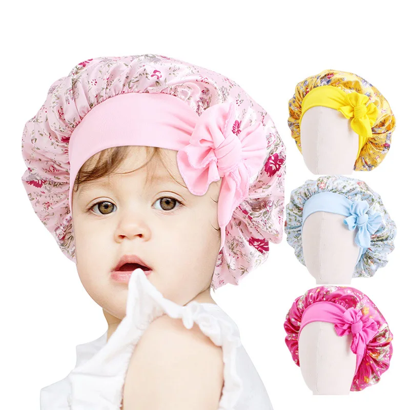 Pink Children Satin Sleep Bonnet Hat Bow Adjust Kids Girls Boys Night Sleep Cap Bonnet Flower Printed Baby Hair Protect Beanie 
Pink Children Satin Sleep Bonnet Hat Bow Adjust Kids Girls Boys Night Sleep Cap Bonnet Flower Printed Baby Hair Protect Beanie