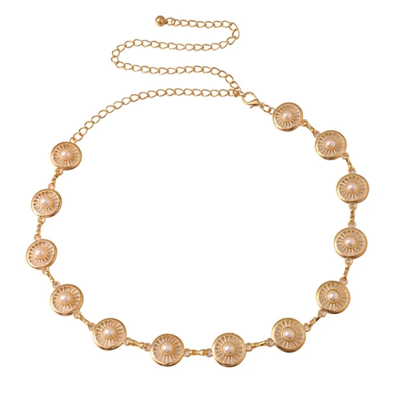 Womens Pearl Bead Waist Chain Belt Adjustable Body Belly Chain Metal Gold Color Waist Chain Belt for Womens Dress
Womens Pearl Bead Waist Chain Belt Adjustable Body Belly Chain Metal Gold Color Waist Chain Belt for Womens Dress