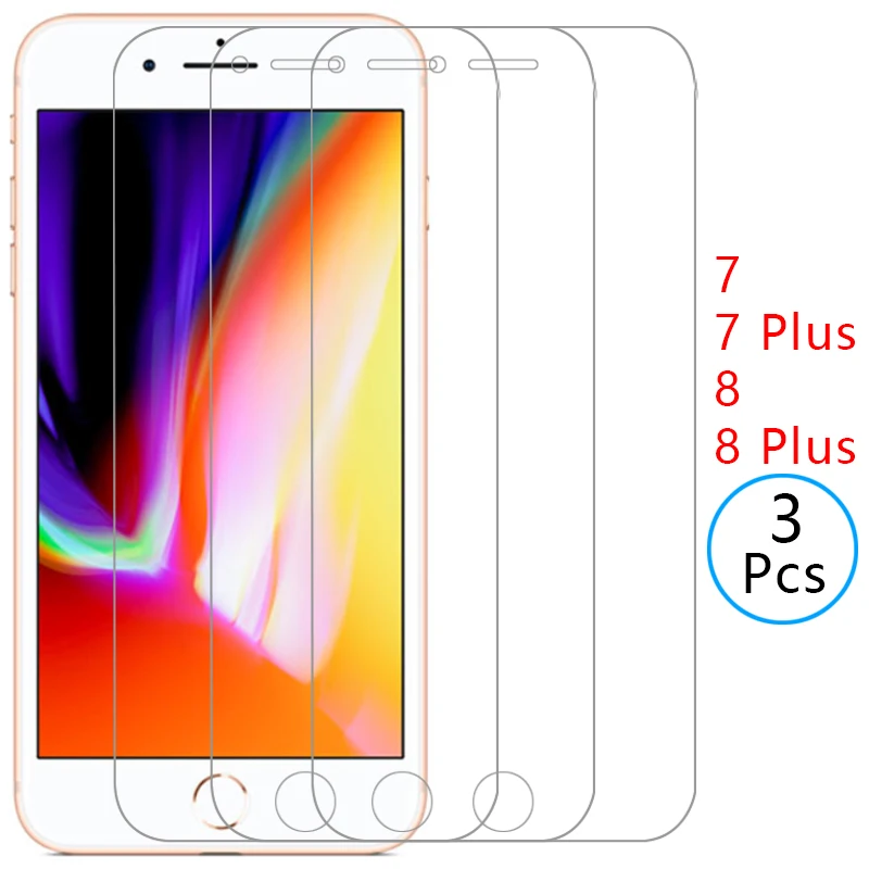 

protective tempered glass for iphone 7 8 plus screen protector on iphone7 iphone8 i phone 7plus 8plus safety film iphon iphoe 9h