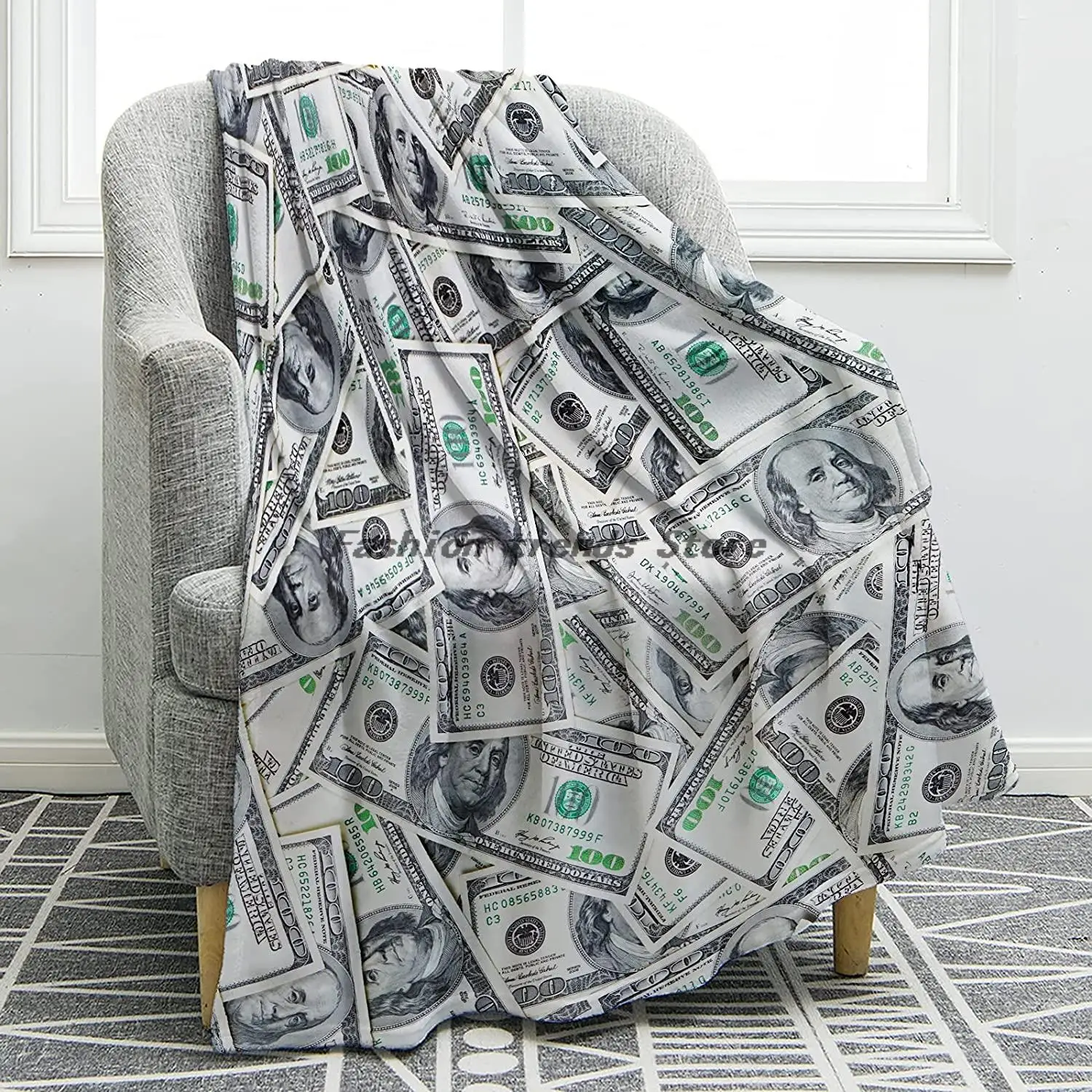 Hundred Dollars Print Blanket Soft Warm Throw Blanket for Sofa Chair Bed Office Gift
Hundred Dollars Print Blanket Soft Warm Throw Blanket for Sofa Chair Bed Office Gift