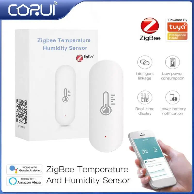 CORUI Tuya Smart Temperature And Humidity Sensor ZigBee Smart Home Smart Home Life APP Real-time Monitor With Alexa Google Home
CORUI Tuya Smart Temperature And Humidity Sensor ZigBee Smart Home Smart Home Life APP Real-time Monitor With Alexa Google Home