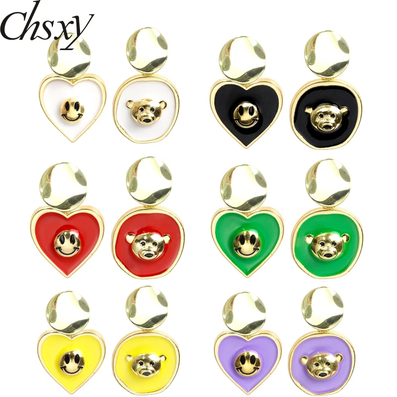 Unique Love Heart Round Bear Drop Earrings For Women Fashion Alloy Pendants Enamel Charms Dangle Earring for Female Jewelry Gift
Unique Love Heart Round Bear Drop Earrings For Women Fashion Alloy Pendants Enamel Charms Dangle Earring for Female Jewelry Gift
