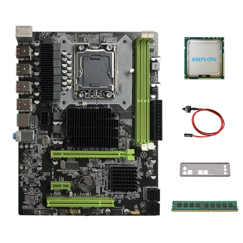 X58 Motherboard LGA1366 Computer Motherboard Support RX Graphics Card With X5675 CPU+DDR3 8GB 1600Mhz RAM+Switch Cable
X58 Motherboard LGA1366 Computer Motherboard Support RX Graphics Card With X5675 CPU+DDR3 8GB 1600Mhz RAM+Switch Cable
