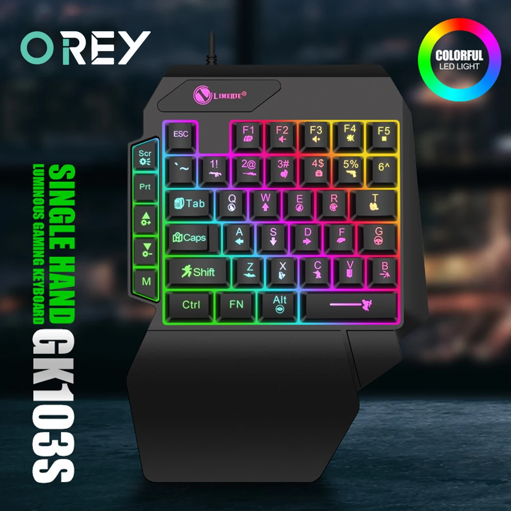 One-Handed Keyboard RGB Backlit 40 Keys Portable Colorful Keyboard for PS4 Xbox One Laptop PC Gamer Gaming Keypad With Hand Rest
One-Handed Keyboard RGB Backlit 40 Keys Portable Colorful Keyboard for PS4 Xbox One Laptop PC Gamer Gaming Keypad With Hand Rest