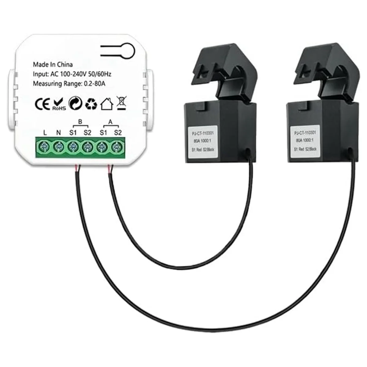 Tuya Wifi Intelligent Energy Meter Solar PV System Power Production Consumption Bidirectional Monitoring Meter with 2 CT 
Tuya Wifi Intelligent Energy Meter Solar PV System Power Production Consumption Bidirectional Monitoring Meter with 2 CT