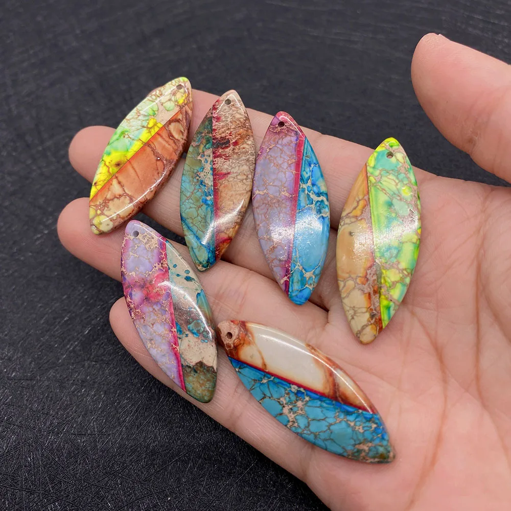 Natural Stone Leaf Shaped 16x42mm Pendant Color Pattern Jewelry Men and Women DIY Classic Jewelry Necklace Earrings Accessories
Natural Stone Leaf Shaped 16x42mm Pendant Color Pattern Jewelry Men and Women DIY Classic Jewelry Necklace Earrings Accessories